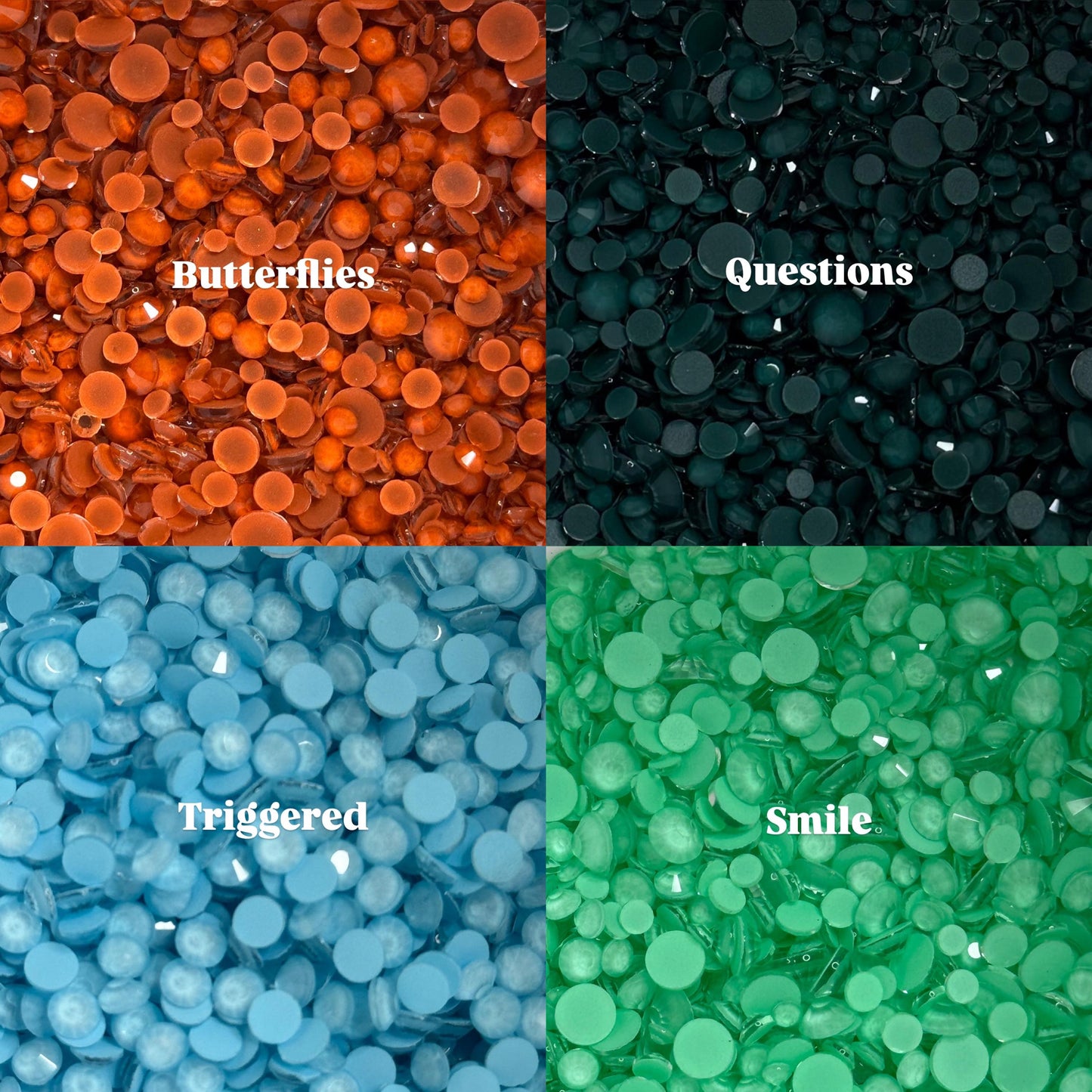 Matte Glass Rhinestones - Mixed Sizes