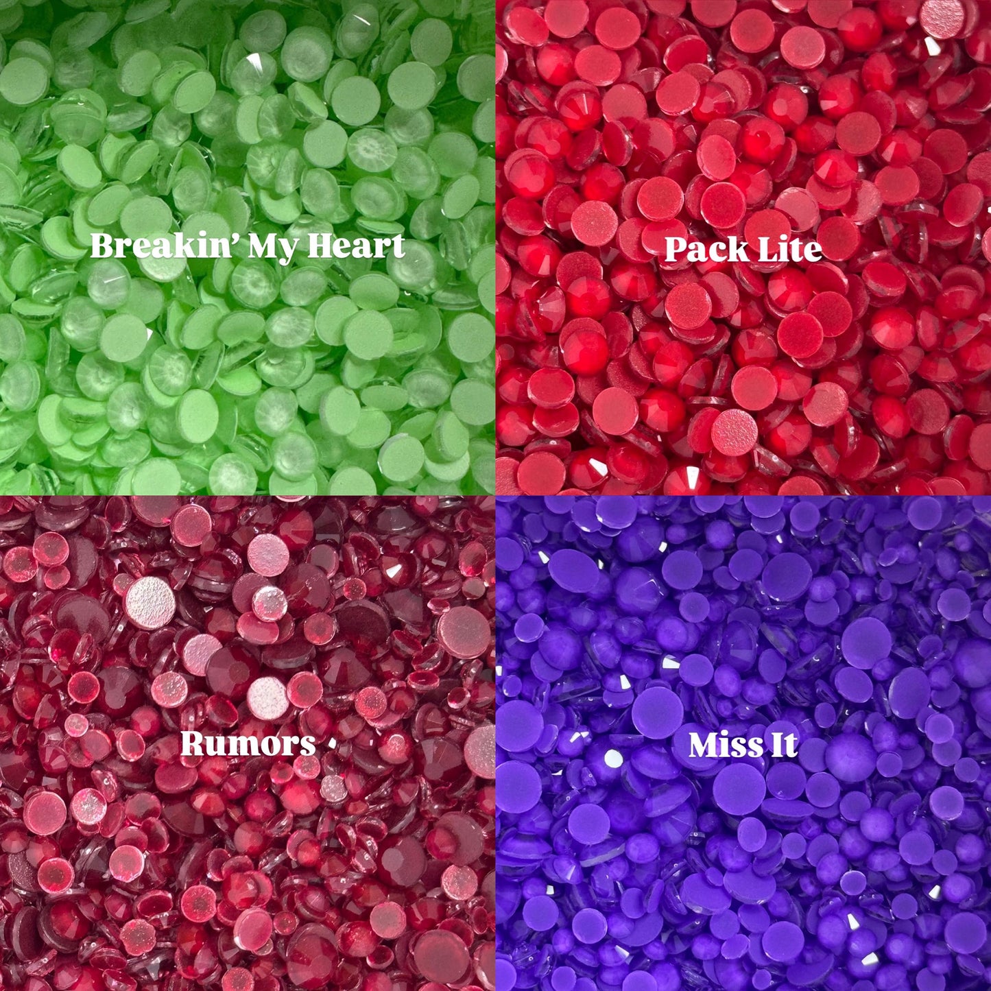 Matte Glass Rhinestones - Mixed Sizes