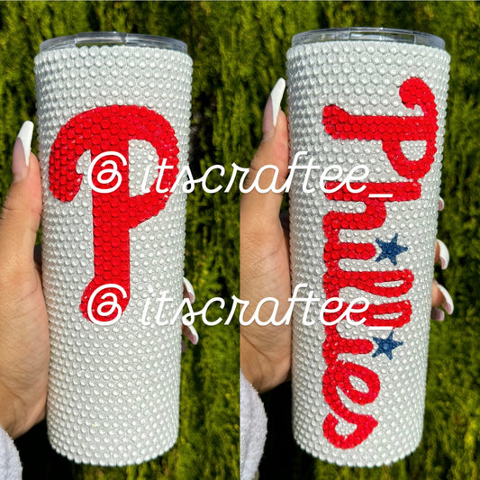 Baseball Bling Skinny Tumbler