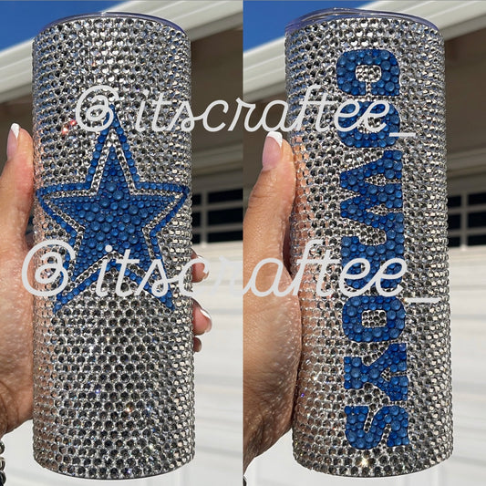 Football Bling Skinny Tumbler