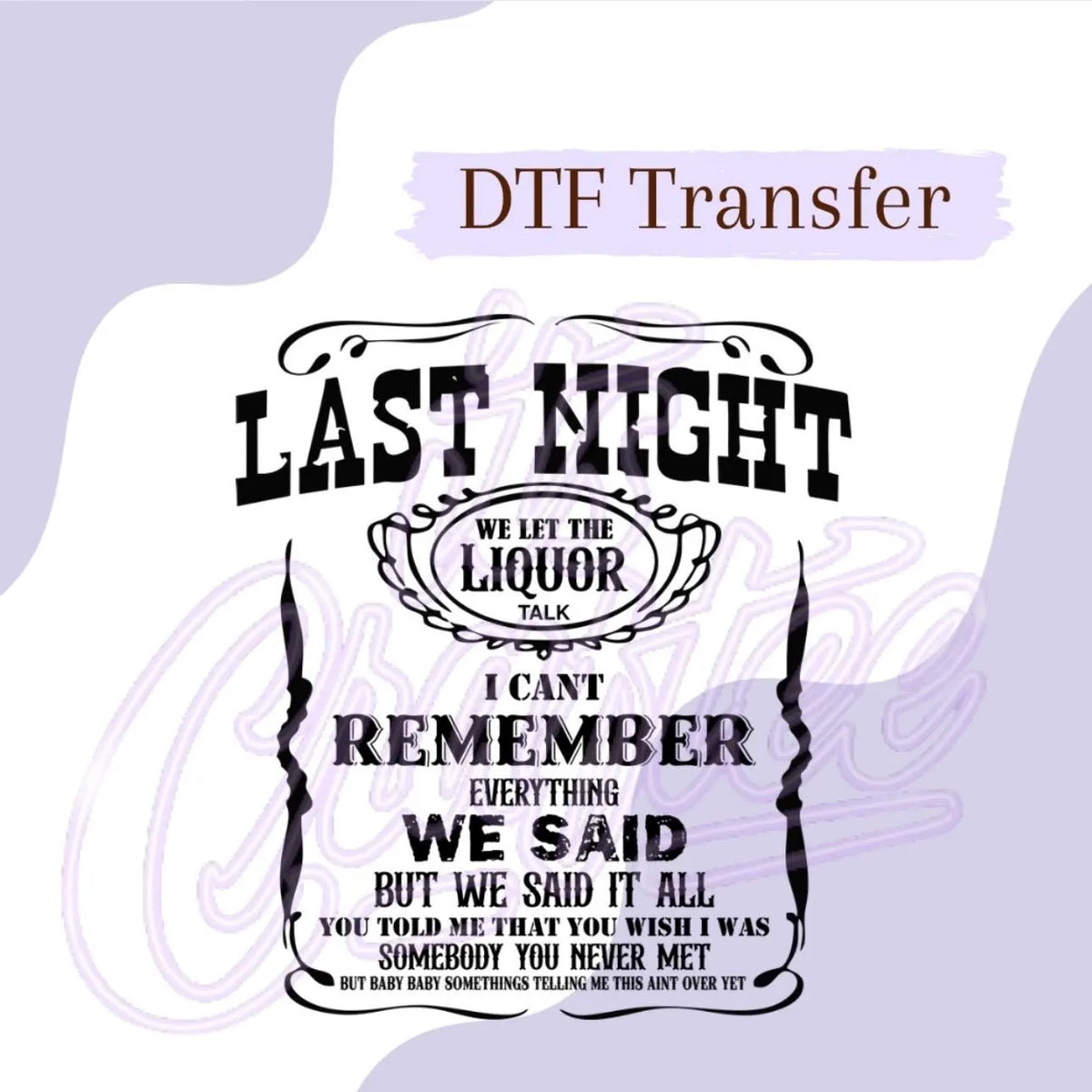 M Wallen, DTF Transfer