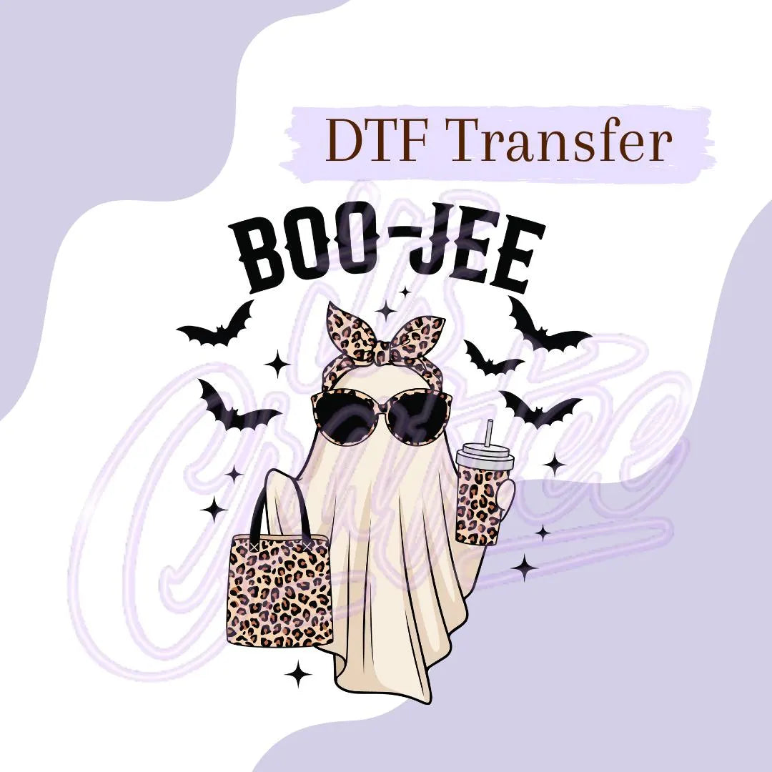 Boo-Jee Leopard Print Ghost DTF